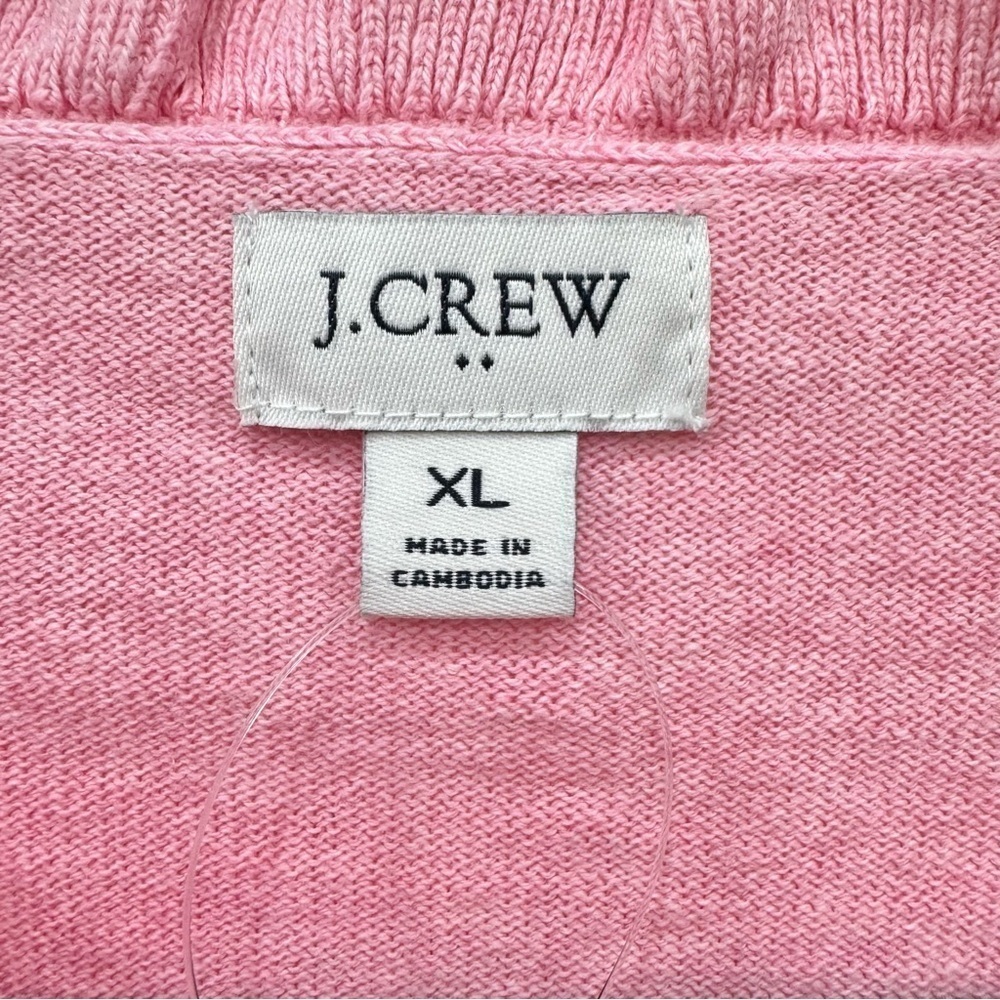 J. Crew Factory Ruffle Neck Crew Neck Sweater Soft Azalea Pink New with tags XL - Picture 4 of 6